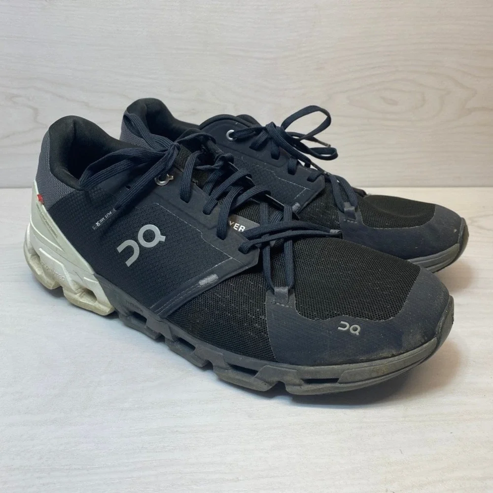 On Running Mens 14 Cloudflyer Stability Running Shoes Black White 71.98677